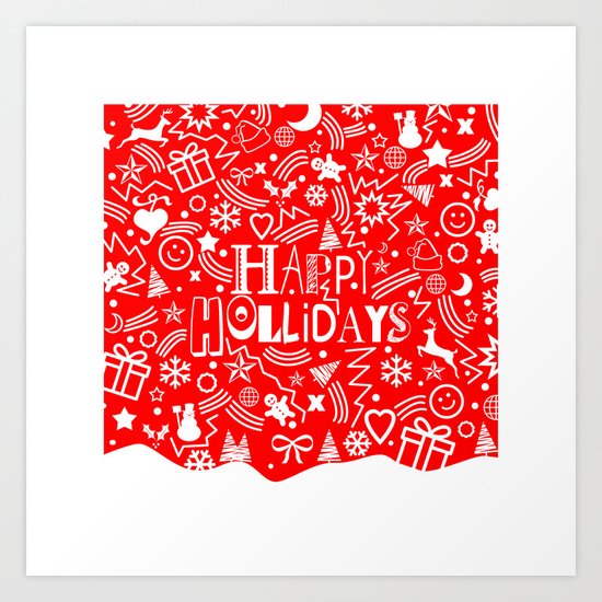 Happy Holidays Art Print