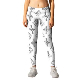 Grey Native American Tribal Pattern Leggings