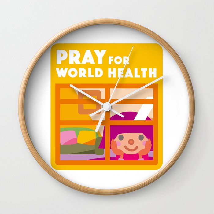 Stay Home / Pray for World Health Wall Clock