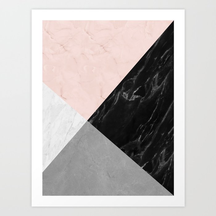 Modern marble geometry IV Art Print