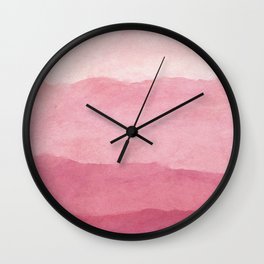 Ombre Waves in Pink Wall Clock