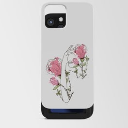 Woman with Flowers Abstract Line Art iPhone Card Case