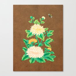 Minhwa: Chrysanthemum and Bumblebee B Type Canvas Print