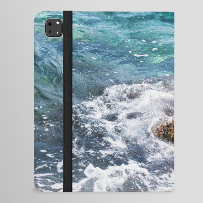 Coastal Elegance: Azure Blue Sea Waters on a Greek Coast iPad Folio Case