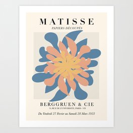 Exhibition poster Henri Matisse-Berggruen  1953.  Art Print