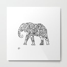 'Six'  by John McLachlan Metal Print | Abstractart, Pattern, Coolart, Drawing, Elephantimage, Ink Pen, Elephantart, Johnmclachlanart, Elephantabstract 