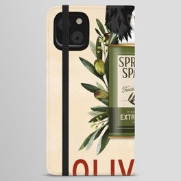 Springer spaniel dog olive oil art deco artwork chef cooking culinary decor kitchen cook  iPhone Wallet Case