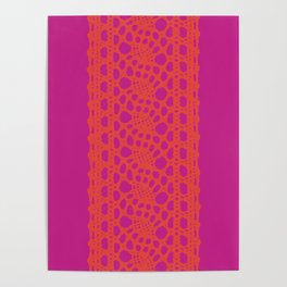 Lace in orange and pink Poster