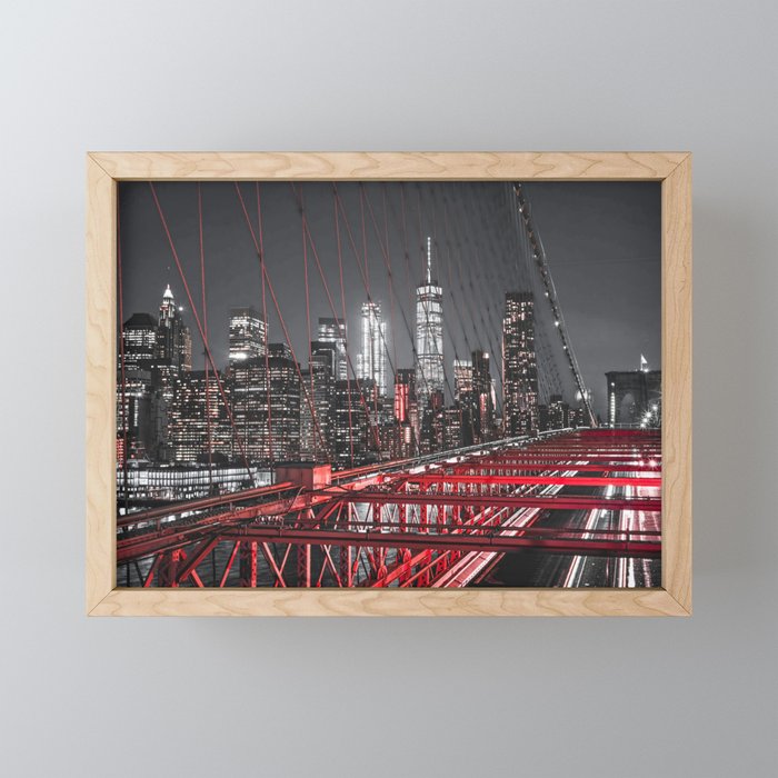 New York City Night Sky Framed Mini Art Print