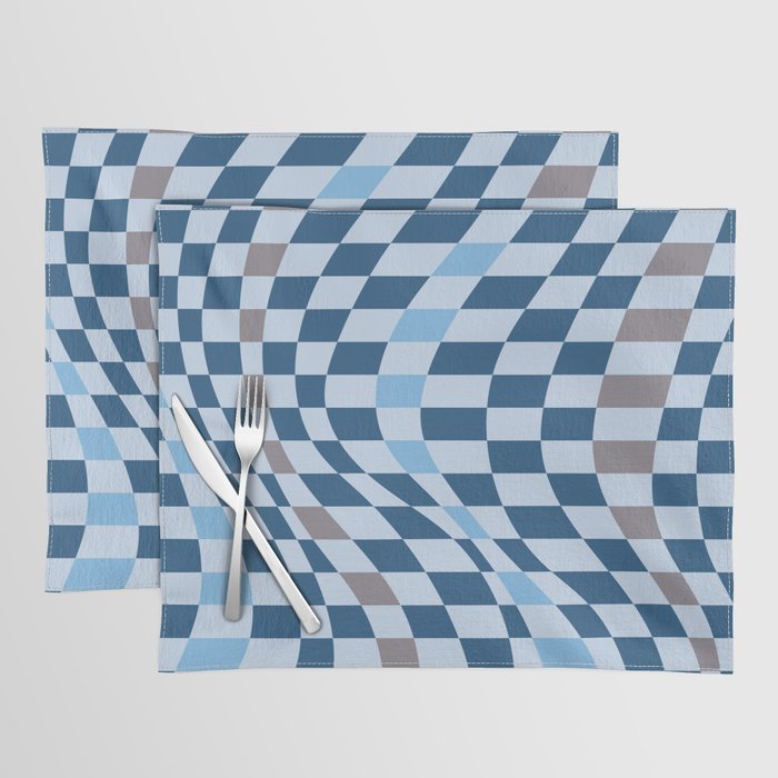 Blue warp checked Placemat