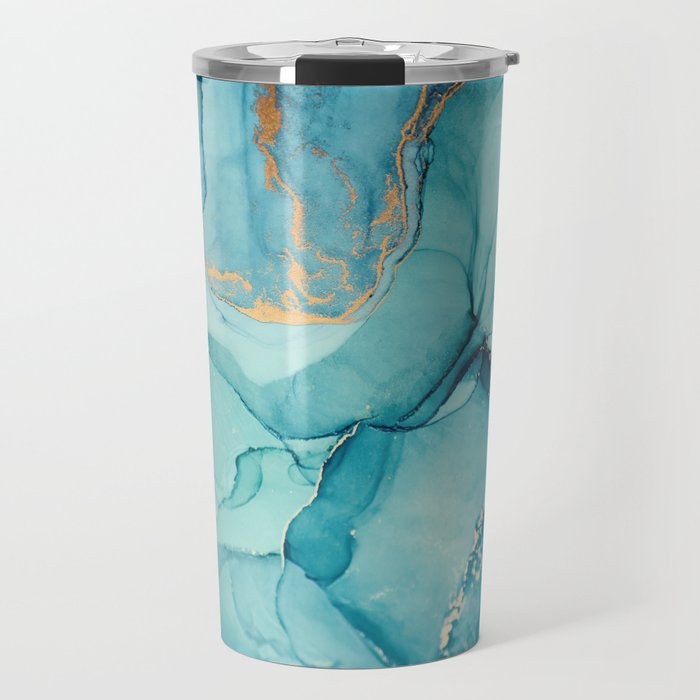 Abstract Turquoise Art Print By LandSartprints Travel Mug