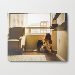 Cityscapes Metal Print | Home, Relax, Travel, Girl, Waiting, Window, Photo, City, Wondering, Urbanphotography 