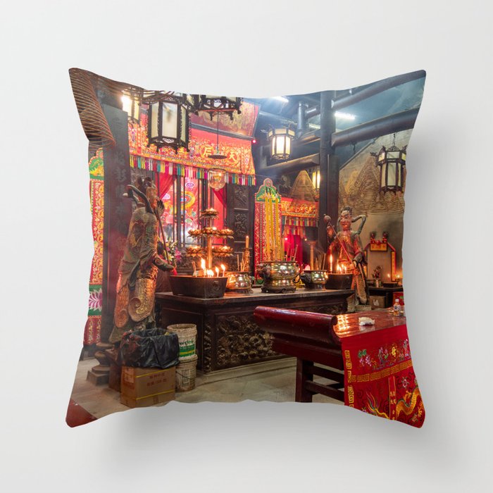 Tin Hau Temple Garden, Hong Kong Throw Pillow