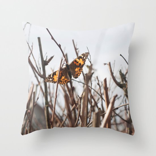 painted lady Throw Pillow