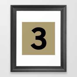 Number 3 (Black & Sand) Framed Art Print