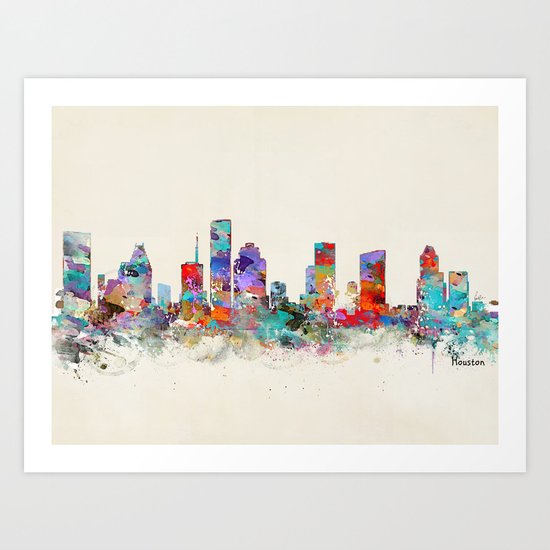 houston texas skyline Art Print