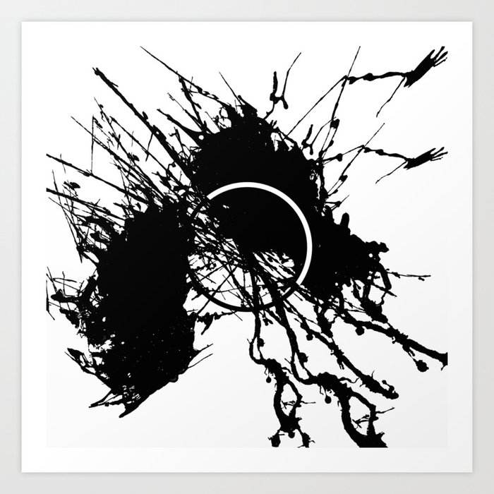 Form Out Of Chaos Black And White Conceptual Abstract Art Print