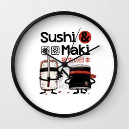 Sushi and Maki Wall Clock | Ninja, Japanfood, Samurai, Sushi, Japaneserestaurant, Wazabi, Sushilover, Sushifun, Drawing, Maki 
