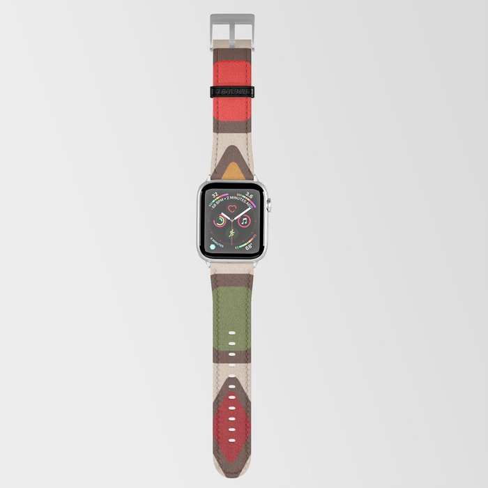 Retro Diamonds Rectangles Multicolored 3 Apple Watch Band