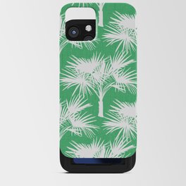 Retro 70’s Palm Trees White on Green iPhone Card Case