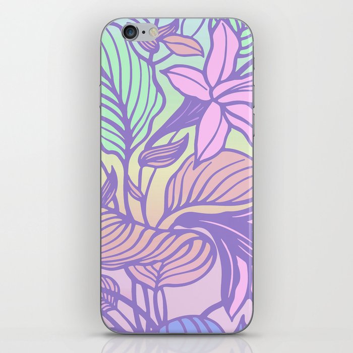 Floral Pastel Rainbow Ombre Cotton Candy Bubble Gum Summer Funky Quirky Cute Cozy Maximalist iPhone Skin