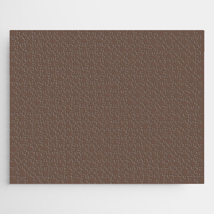 Earthy Dark Brown Solid Color Pairs PPG Caramelized Walnut PPG1074-6 All One Single Shade Hue Colour Jigsaw Puzzle