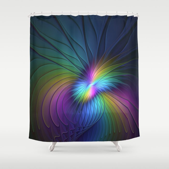 Colorful and Luminous, Abstract Fractals Art Shower Curtain by gabiw ...