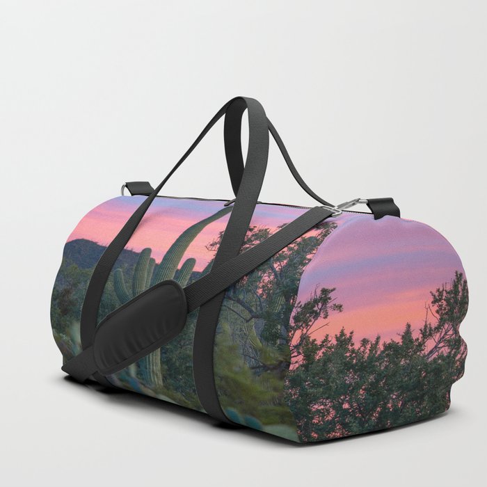 Succulent Sunset - Saguaro Cactus at Dusk in Sonoran Desert in Arizona Duffle Bag