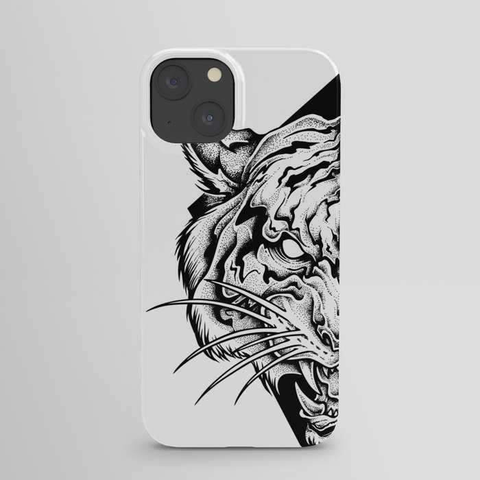 TIGER head. Tattoo,psychedelic / zentangle style iPhone Case