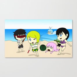 Chibi Beach Party Canvas Print