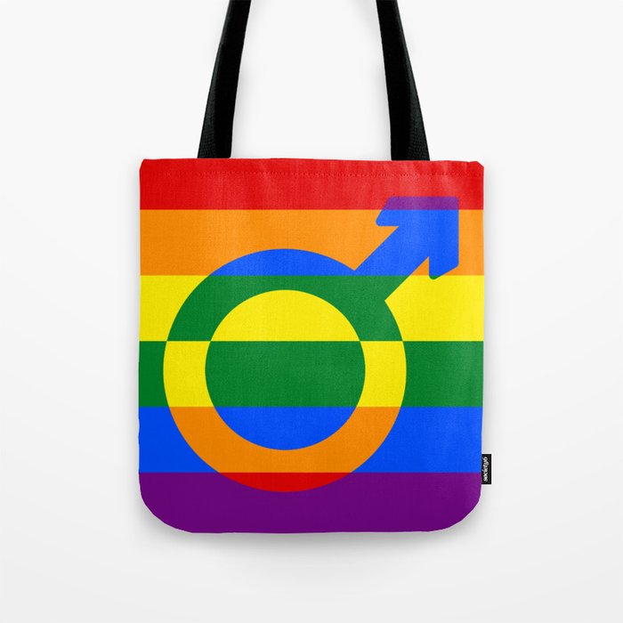 Gay Pride Rainbow Flag Boy Man Gender Male Tote Bag by PodArtist