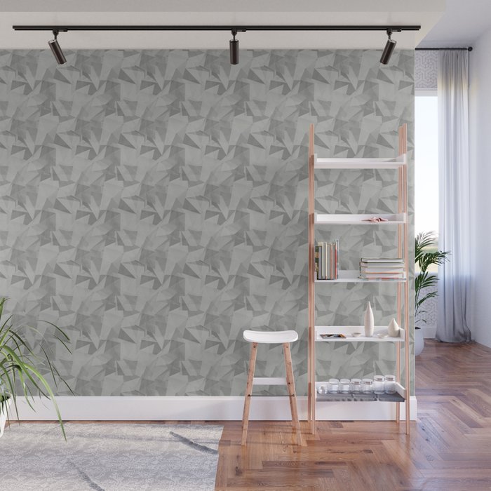 Abstract Geometrical Triangle Patterns 2 Benjamin Moore 2019 Color of the Year Metropolitan Light Wall Mural