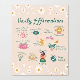 Daily Affirmations For Women Canvas Print
