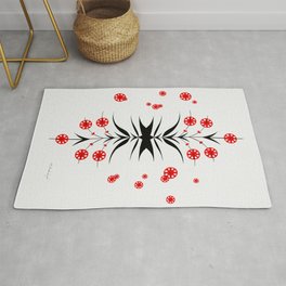Rock Candy Flower / red-black Area & Throw Rug