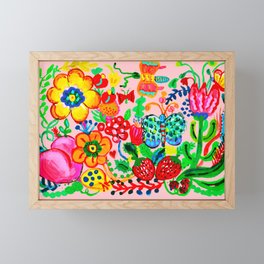 Summer Floral Garden Party Framed Mini Art Print