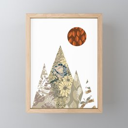 Scandinavian mountain Framed Mini Art Print