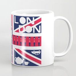 Vintage Union Jack UK Flag with London Decoration Coffee Mug