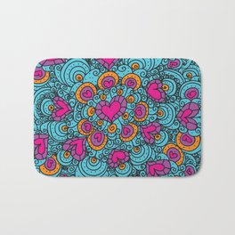 Hearts Bursting in Multi colors  Bath Mat