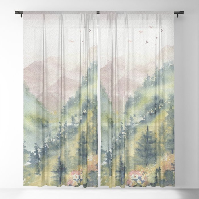 Mountain Morning Sheer Curtain