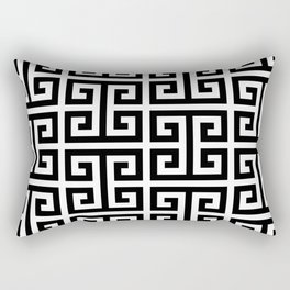 Large Black and White Greek Key Pattern Rectangular Pillow