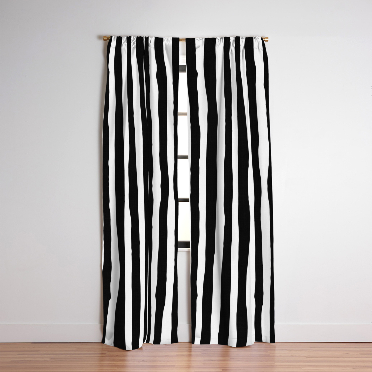 Black And White Vertical Stripes Blackout Curtain By Abigaillarson