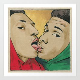 Hoodie Kisses Art Print