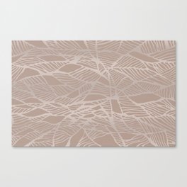 Abstract line art in caramel brown Canvas Print