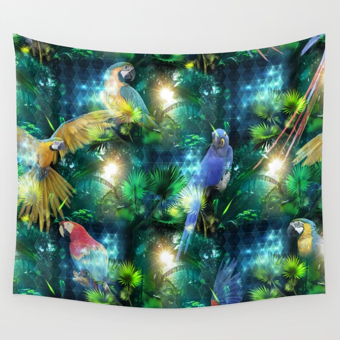 Macaw Jungle Wall Tapestry