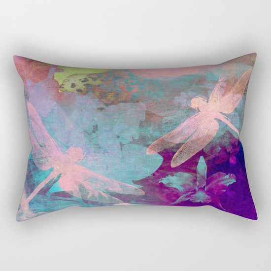 Pink Dragonflies Rectangular Pillow