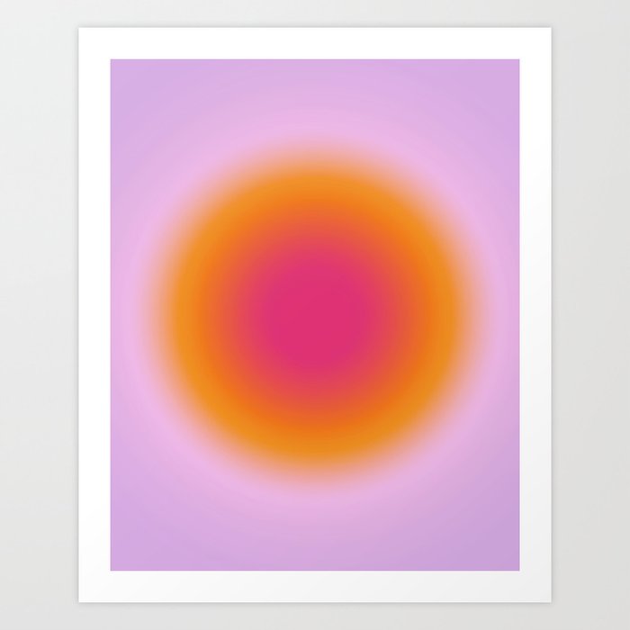 Lilac Orange Aura Glow Art Print