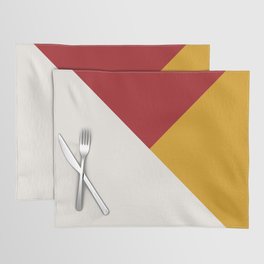 Tricolor Geometry Red Yellow Placemat