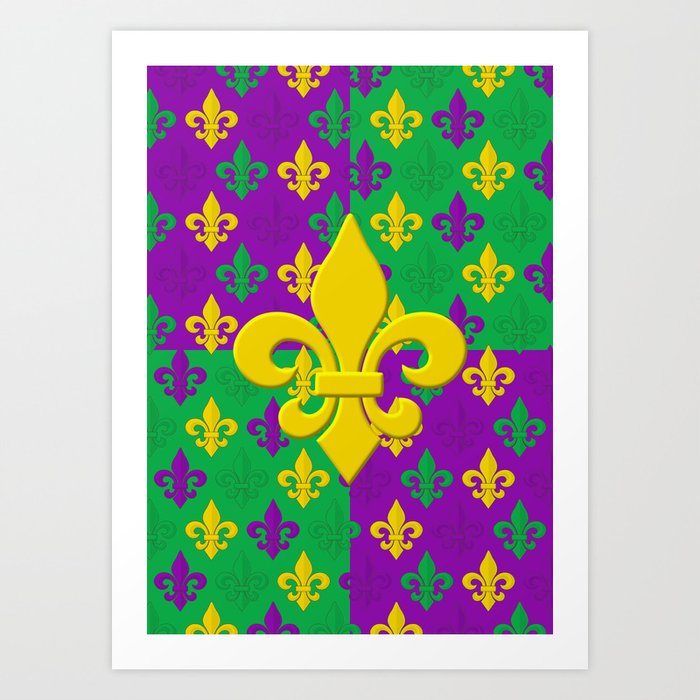 Mardi Gras Fleur De Lis Pattern Art Print By Debidalio Society6 Fotosearch enhanced rf royalty free. mardi gras fleur de lis pattern art print by debidalio