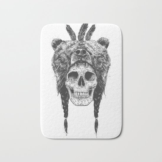 Dead shaman (b&w) Bath Mat