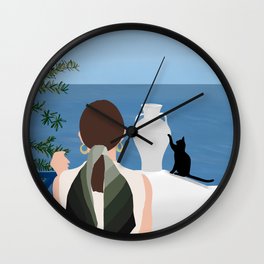 Santorini Girl Wall Clock
